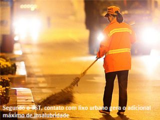 Por contato com lixo urbano, varrer rua gera adicional m�ximo de insalubridade